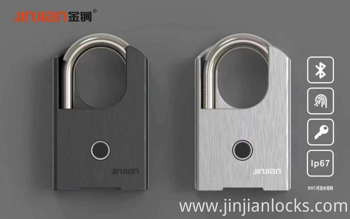 IP67 Fingerprint Large Size Smart Lock, Bluetooth Padlock with Keyless Biometric, for Warehouse, Gym, Cabinets, Office